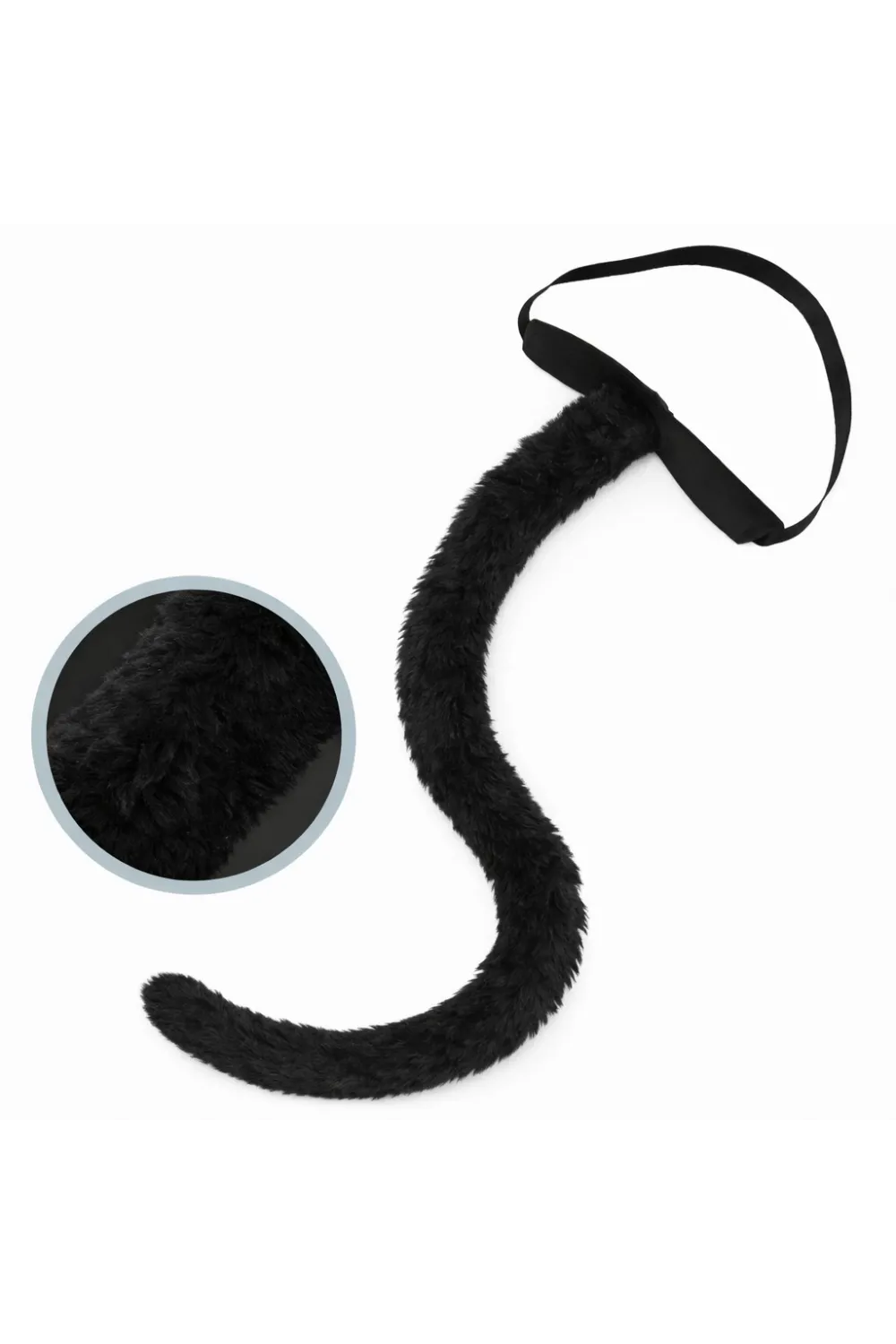 Siyah Peluş Kuyruk Şekil Verilebilir 70 cm