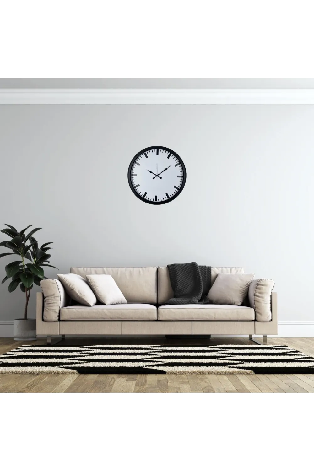 Siyah Prime İndex 52 x 52 Cm Duvar Saati