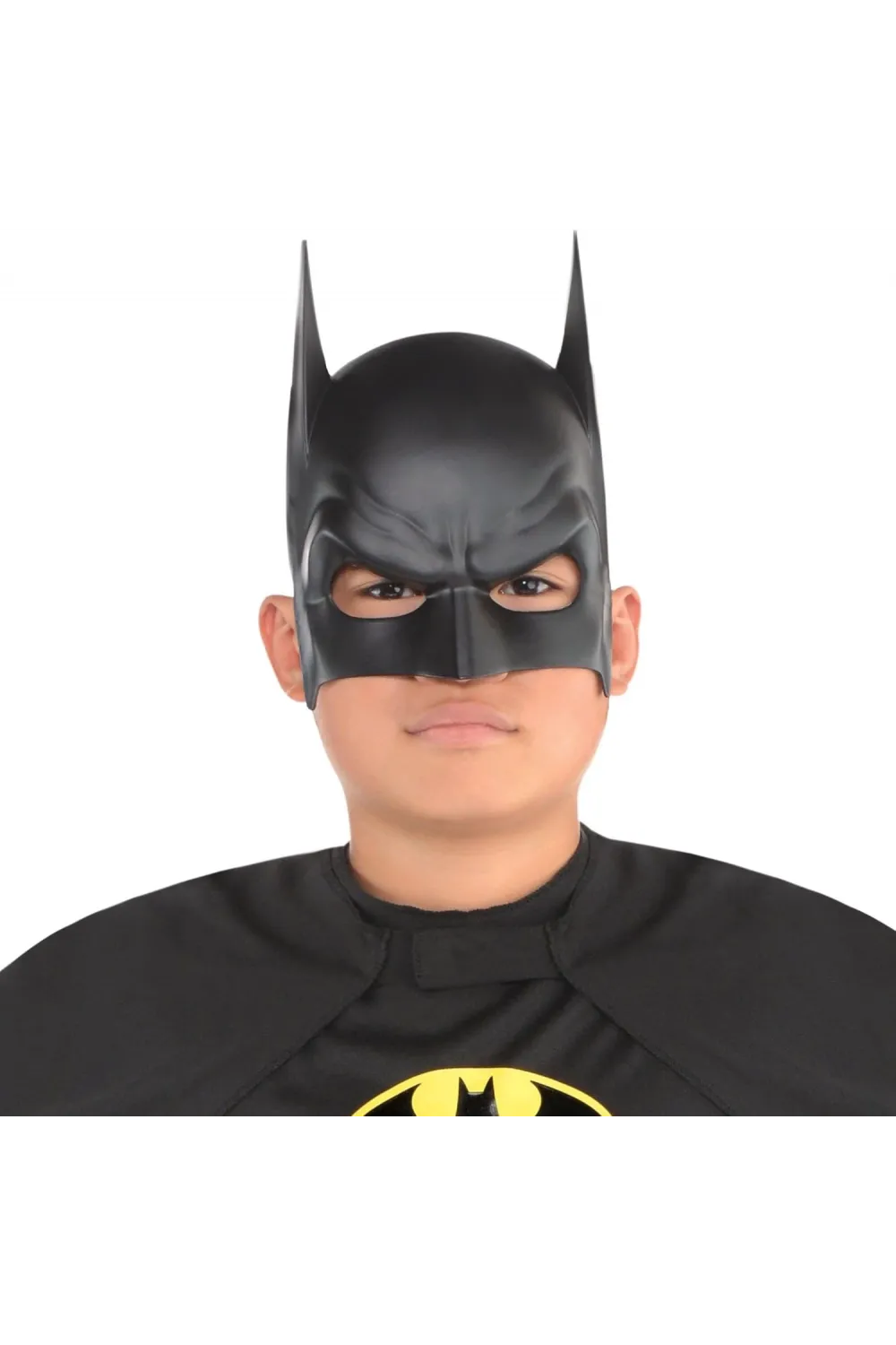 Siyah Renk Çocuk Boy Arkadan Lastikli Batman Maskesi A Kalite  20x14 Cm