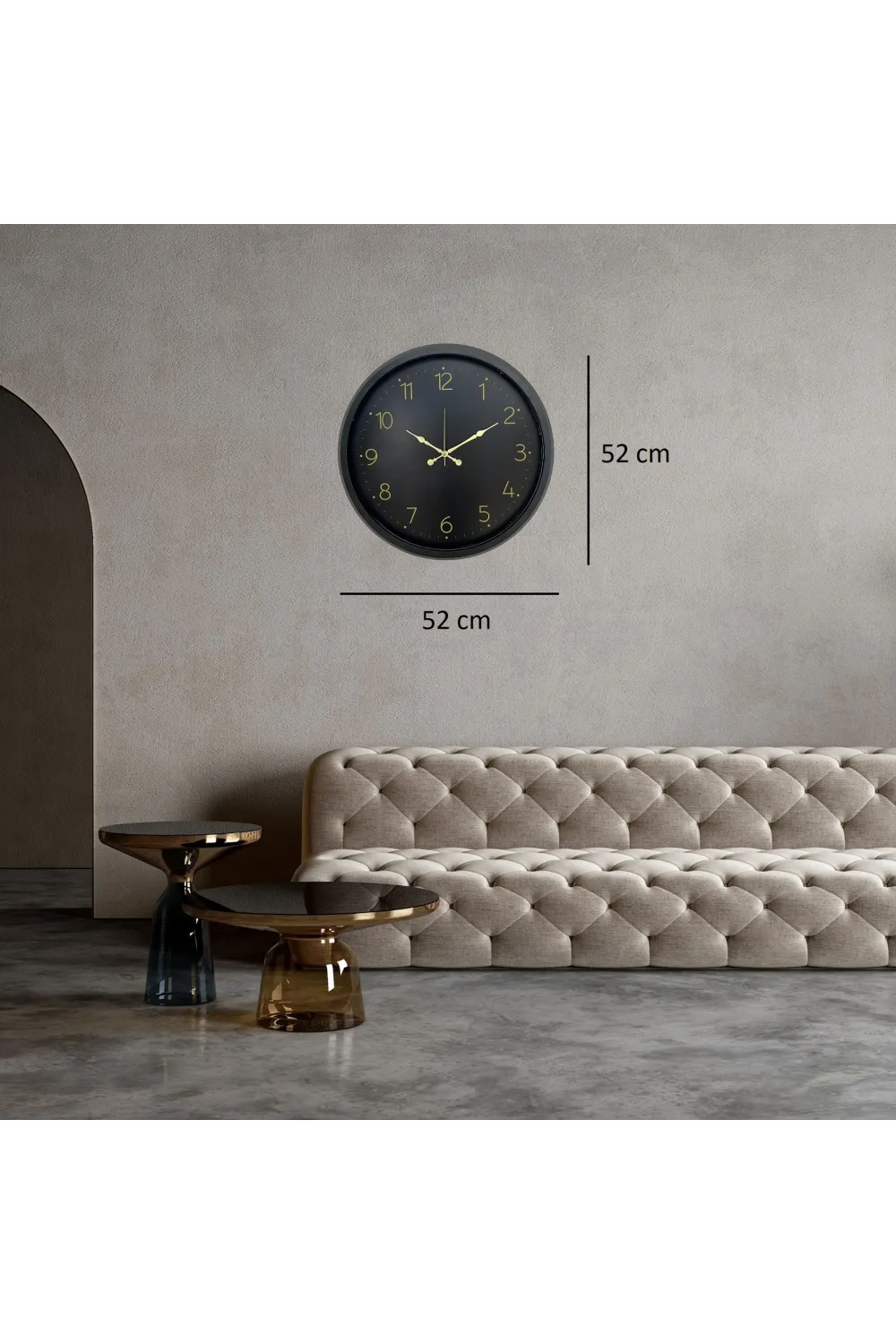 Siyah Sade Modern 52 x 52 Cm Modern Duvar Saati
