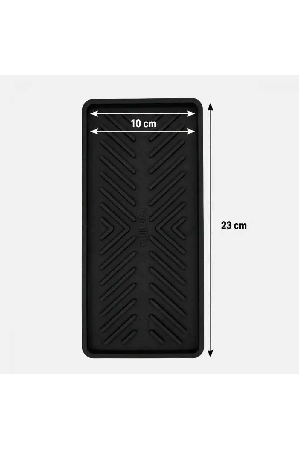 Siyah Silikon Yağdanlık Altlığı – Kaydırmaz Mutfak Organizer 23x10 cm