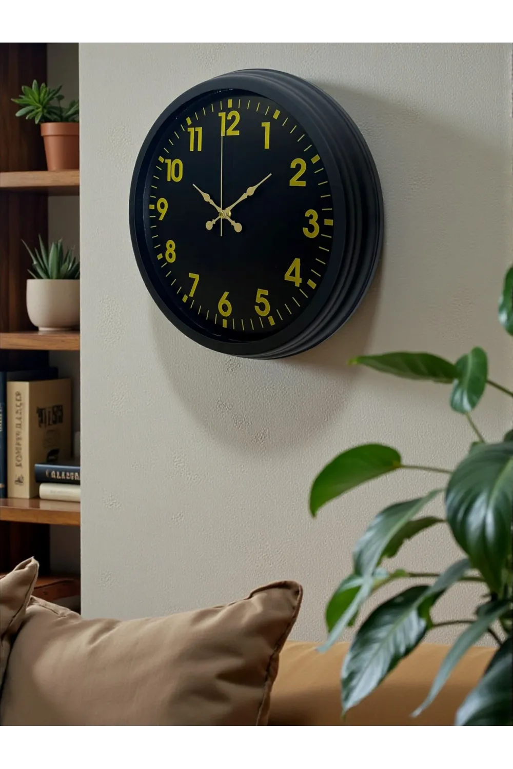 Siyah Standart 40 Cm Metal Dekoratif Duvar Saati