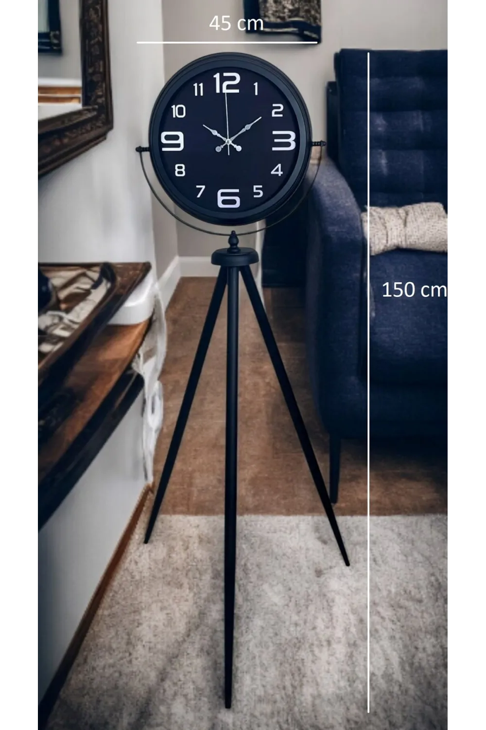Siyah Zarafet Tripod Ayaklı Saat