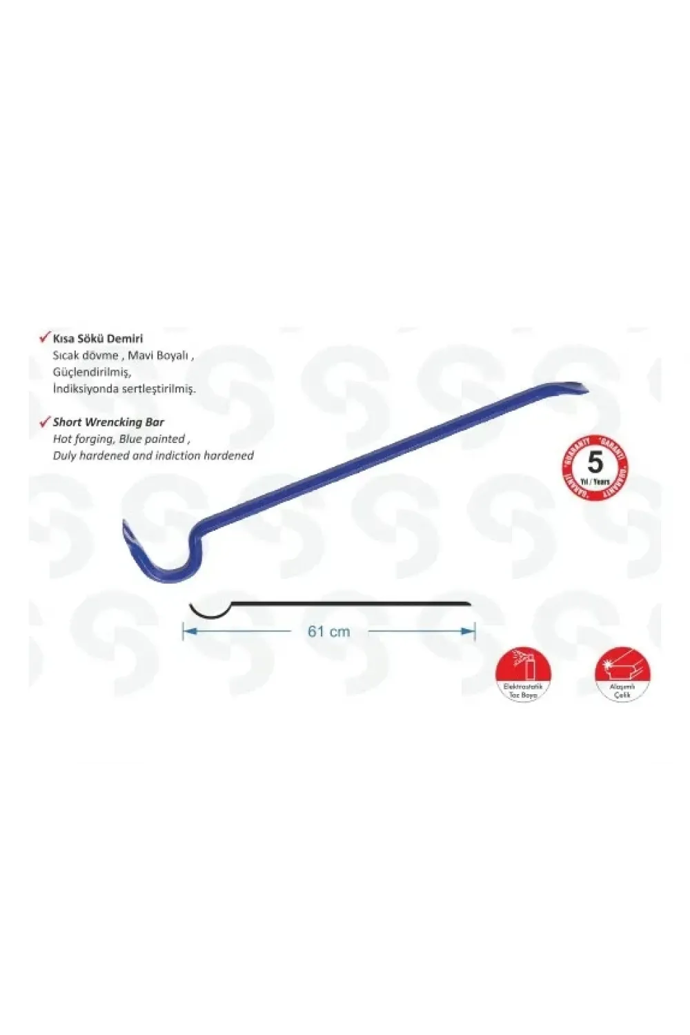 Sk 6000 Kısa Sökü Demiri - 1200 Gr, 61cm