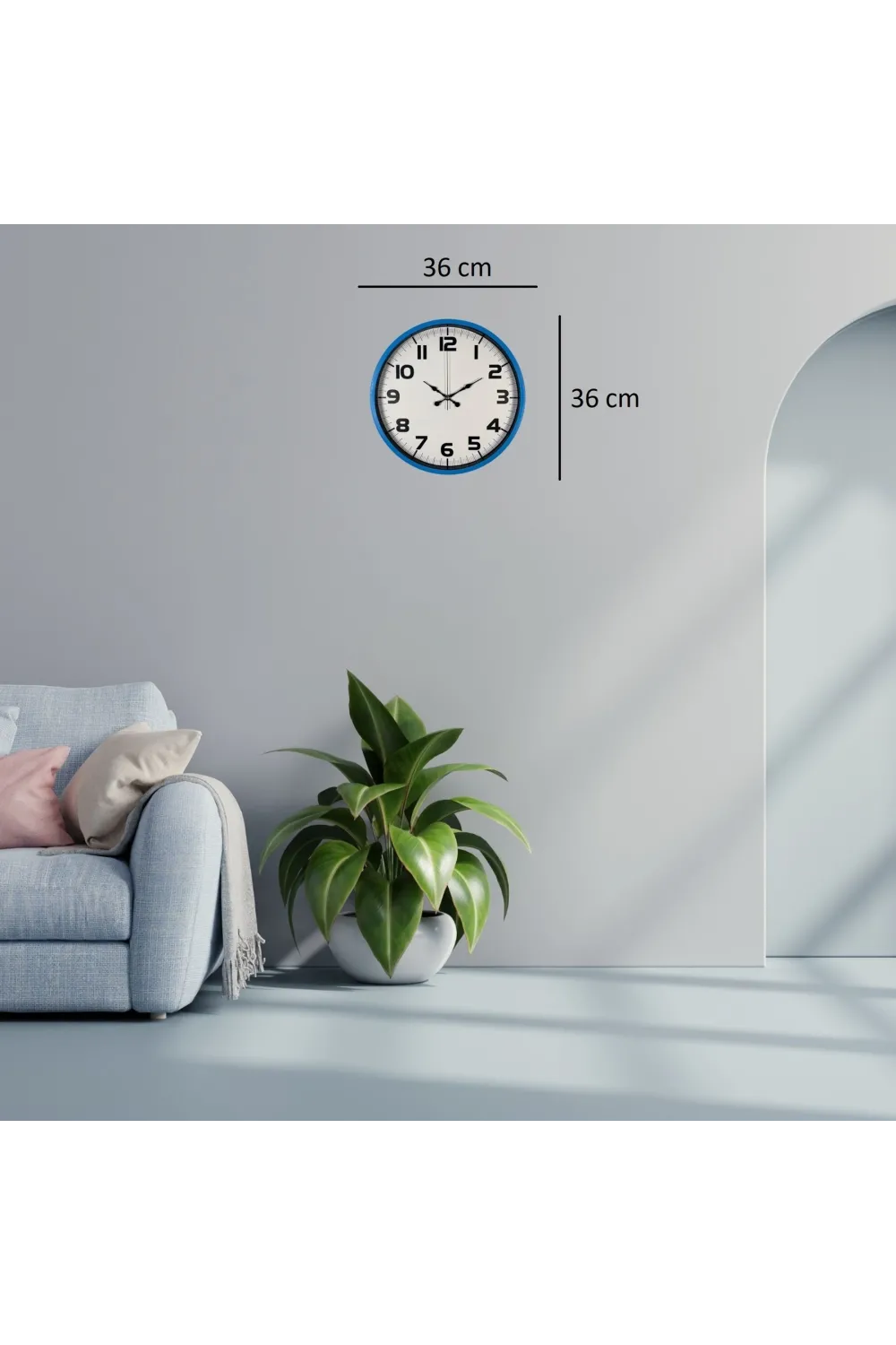 Sky Blue 36 Cm Duvar Saati