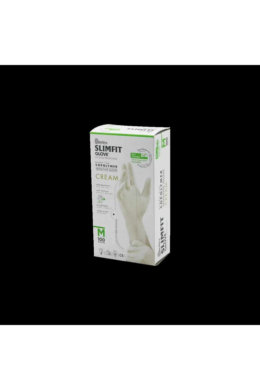 Slimfit Pudrasız Muayene Eldiven M Krem 100lü