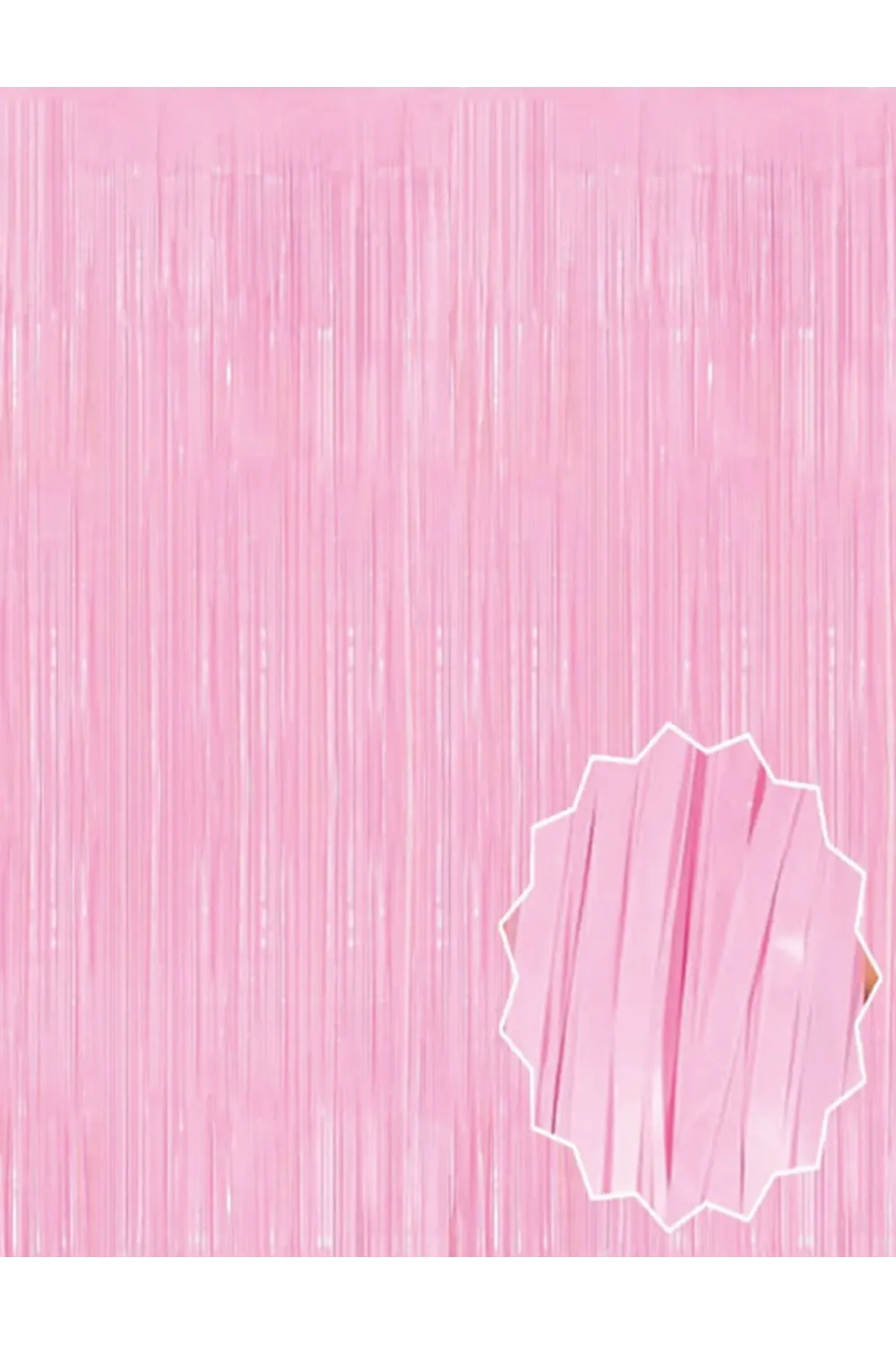 Soft Pembe Püsküllü Kapı Perdesi - Parti, Baby Shower, Cinsiyet Partisi 1x2 M