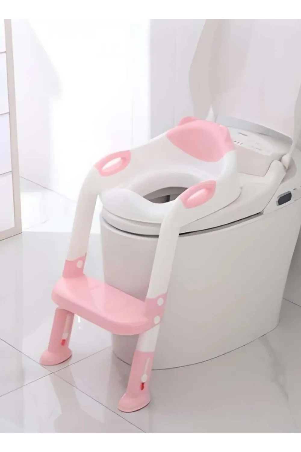 Softy Merdivenli Tuvalet Adaptörü  Çocuğunuz İçin Güvenli ve Konforlu Tuvalet Eğitimi Pembe