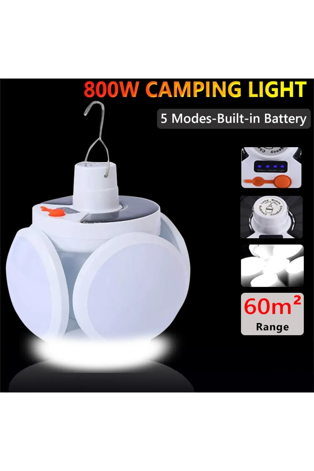 Solar 5 Kanatlı Kamp Lambası