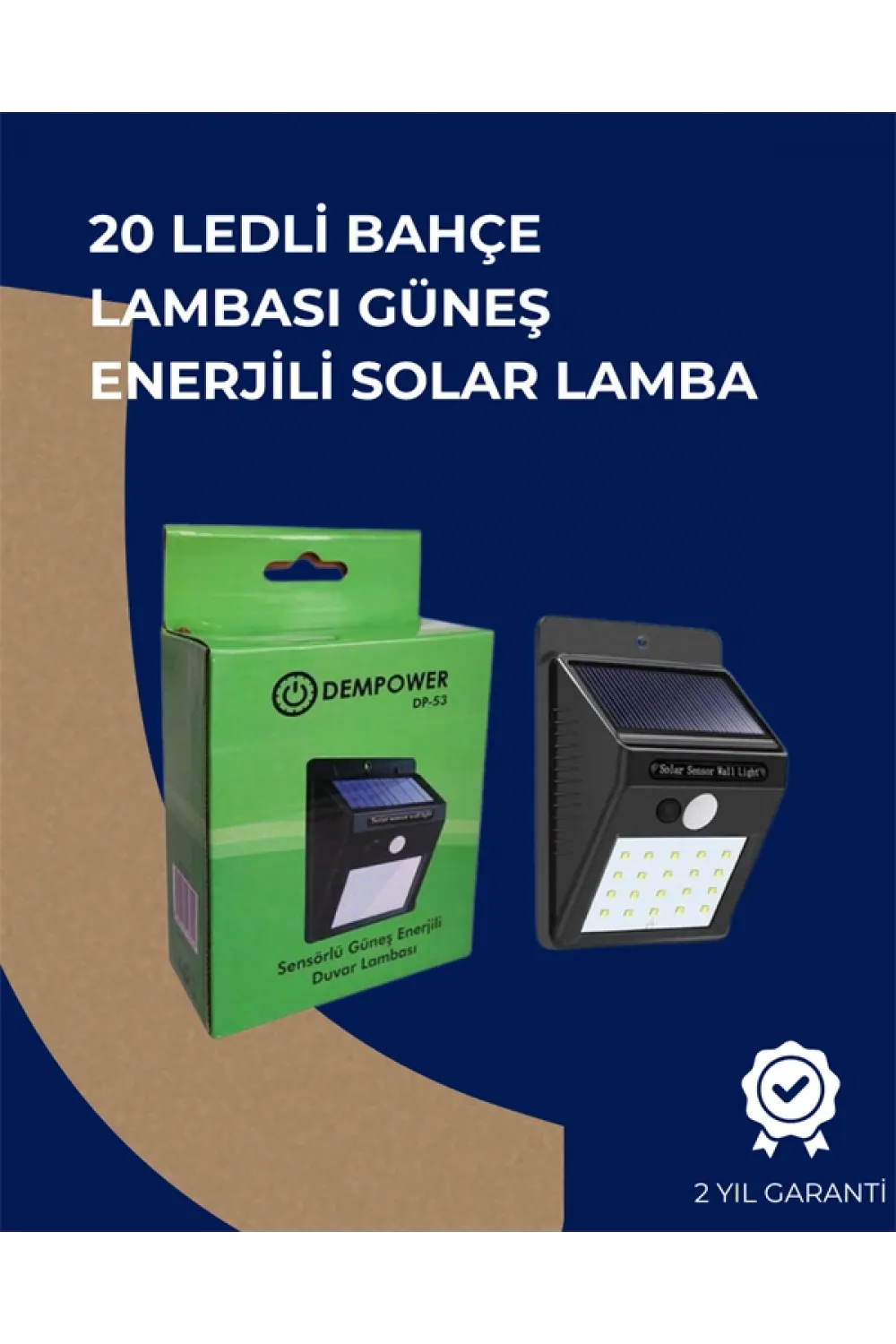 Solar Enerjili 20 Led Duvar Lambası | Hareket Sensörlü, Su Geçirmez, Kablo Gerektirmez