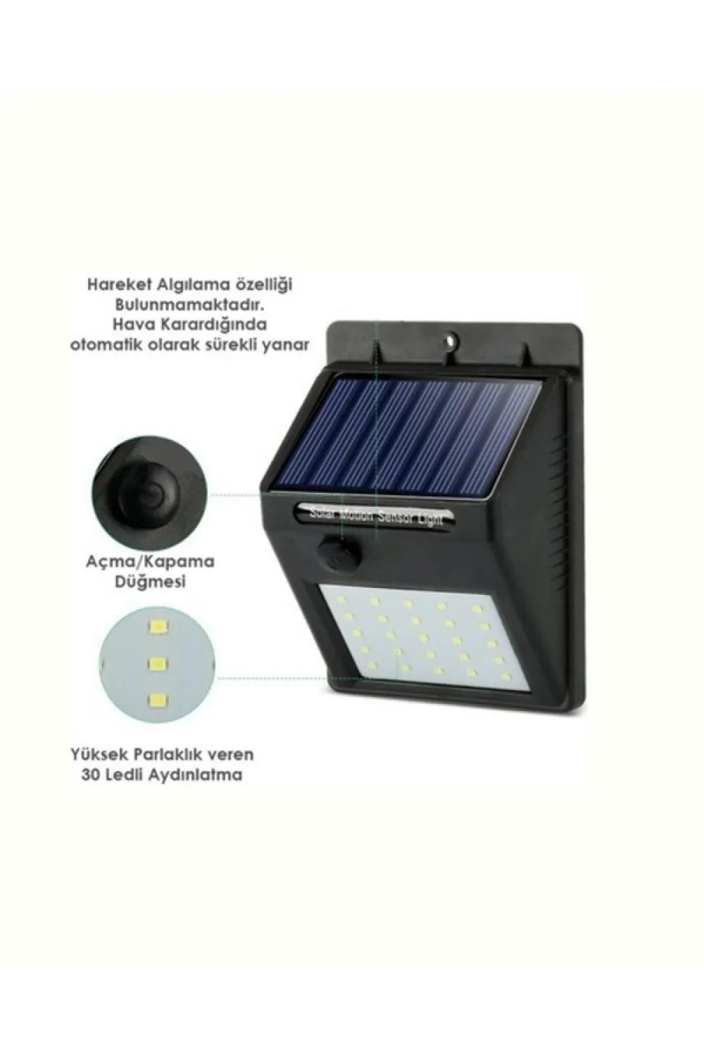 Solar Enerjili 20 Led Duvar Lambası | Hareket Sensörlü, Su Geçirmez, Kablo Gerektirmez