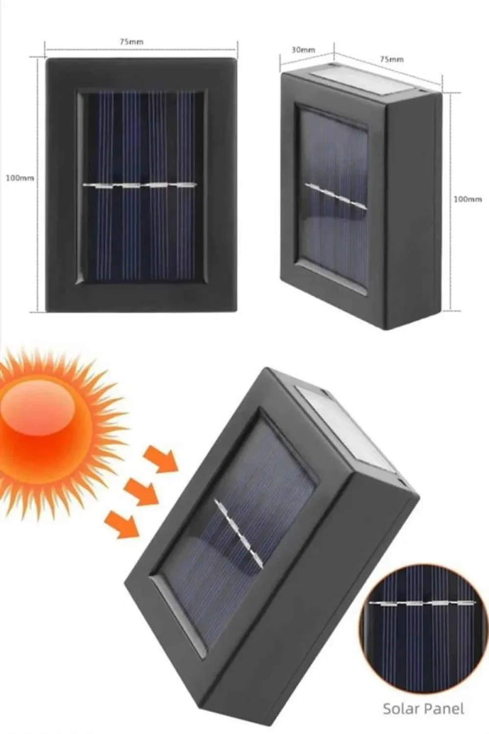 Solar Güneş Enerjili Çift Taraflı Duvar Lambası Çift Taraflı Duvar Lamba Güneş Enerjili