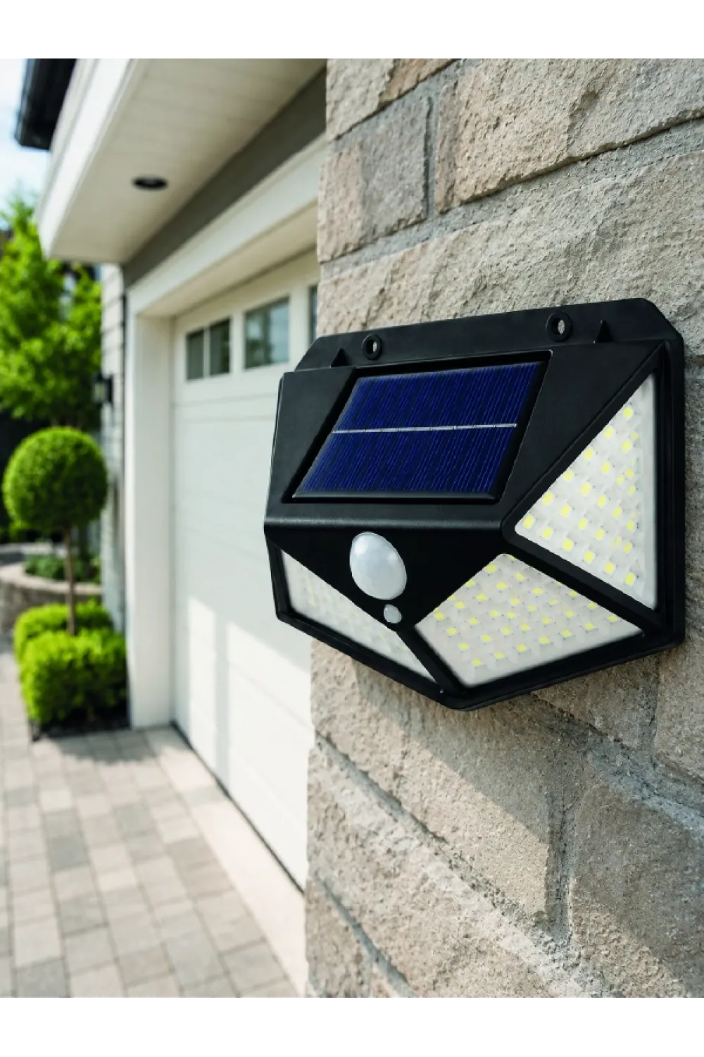 Solar Led Bahçe Aydınlatma Lambası 3 Işık Modlu Sensörlü Duvar Tipi Dış Mekan