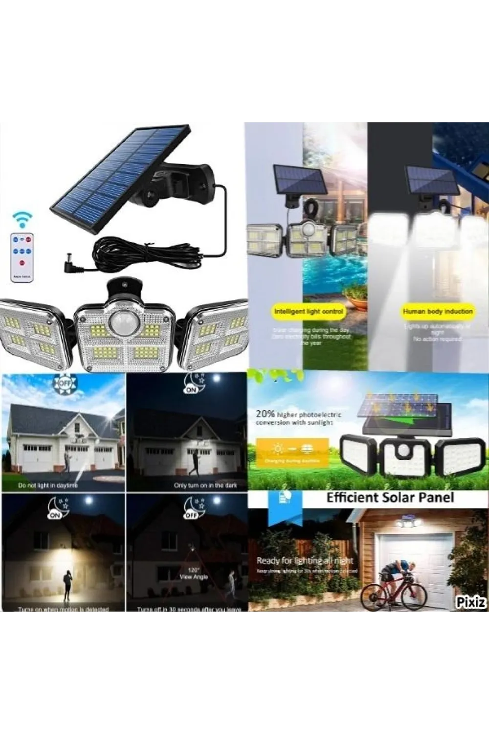 Solar Panelli Uzaktan Kumandalı 122 Led Bahçe Aydınlatması