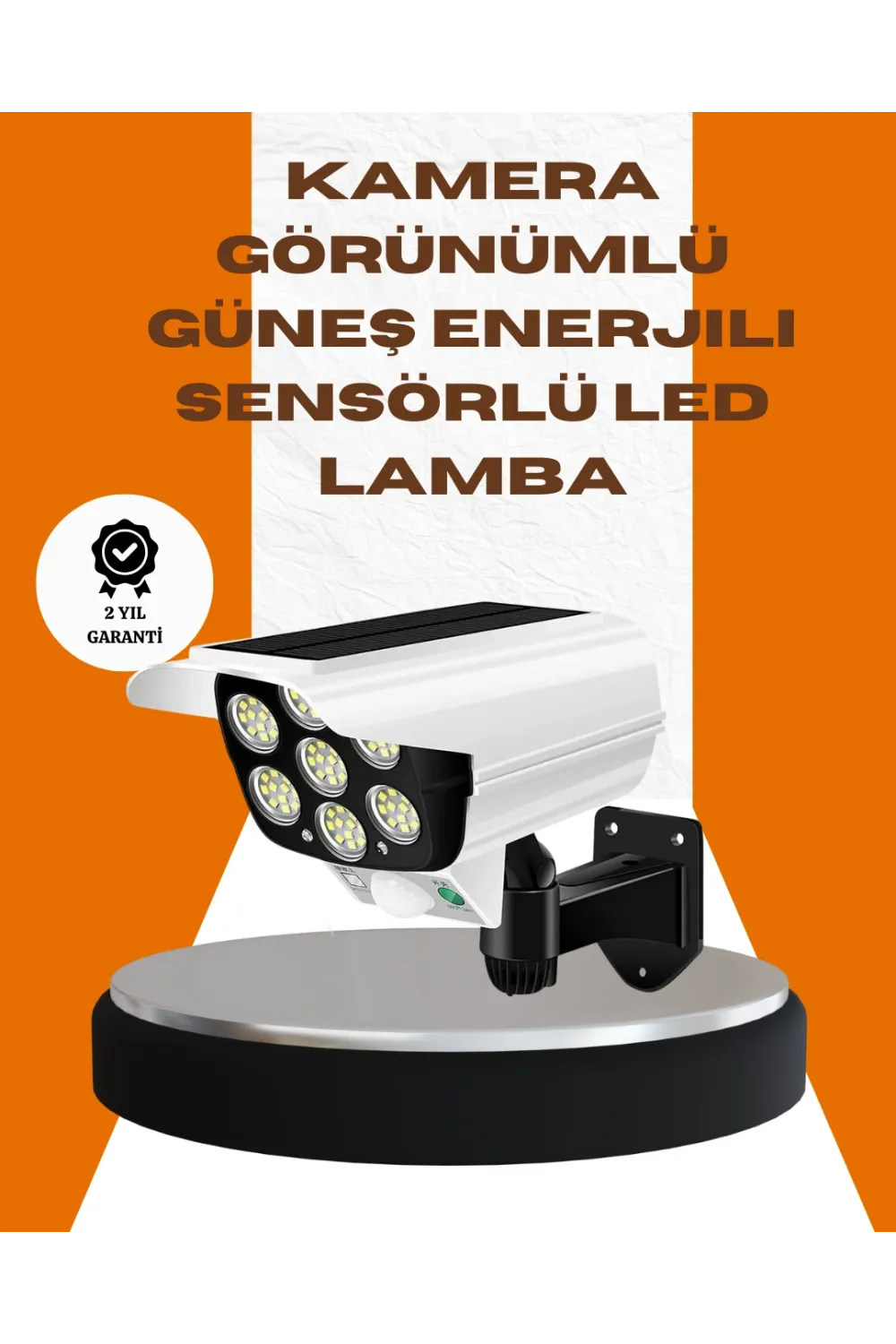 Solar Şarjlı Kamera Tasarımlı Led Duvar Lambası Hareket Sensörlü Dış Mekan Aydınlatma