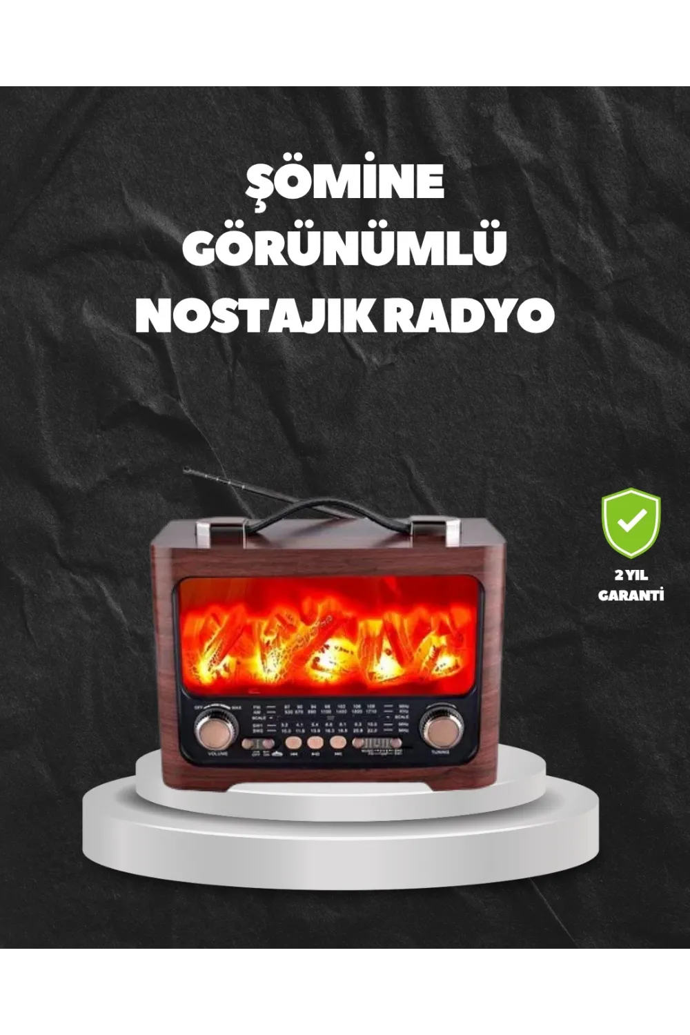 Solar Şarjlı Şömine Işıklı Bluetooth Hoparlör – Radyo, Usb, Tf Kart Destekli