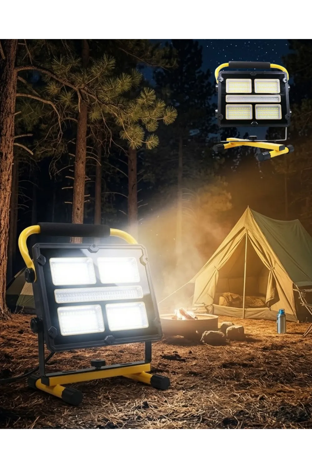 Solar Ve Usb Şarjlı Güçlü Led Çalışma Lambası Ayarlanabilir Açılı Kamp Feneri