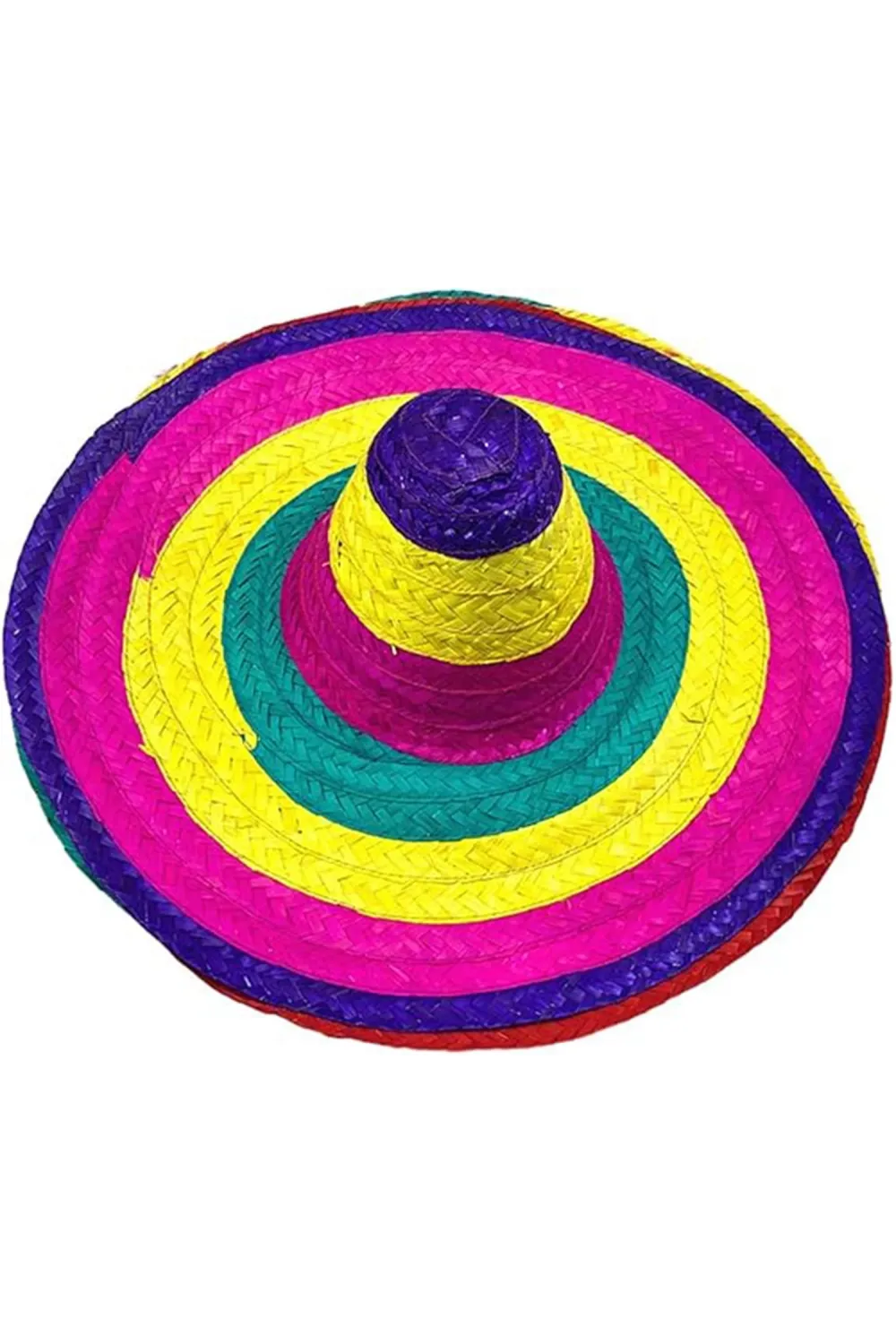 Sombrero Meksika Şapkası Renkli Örme Hasır Yetişkin Boy