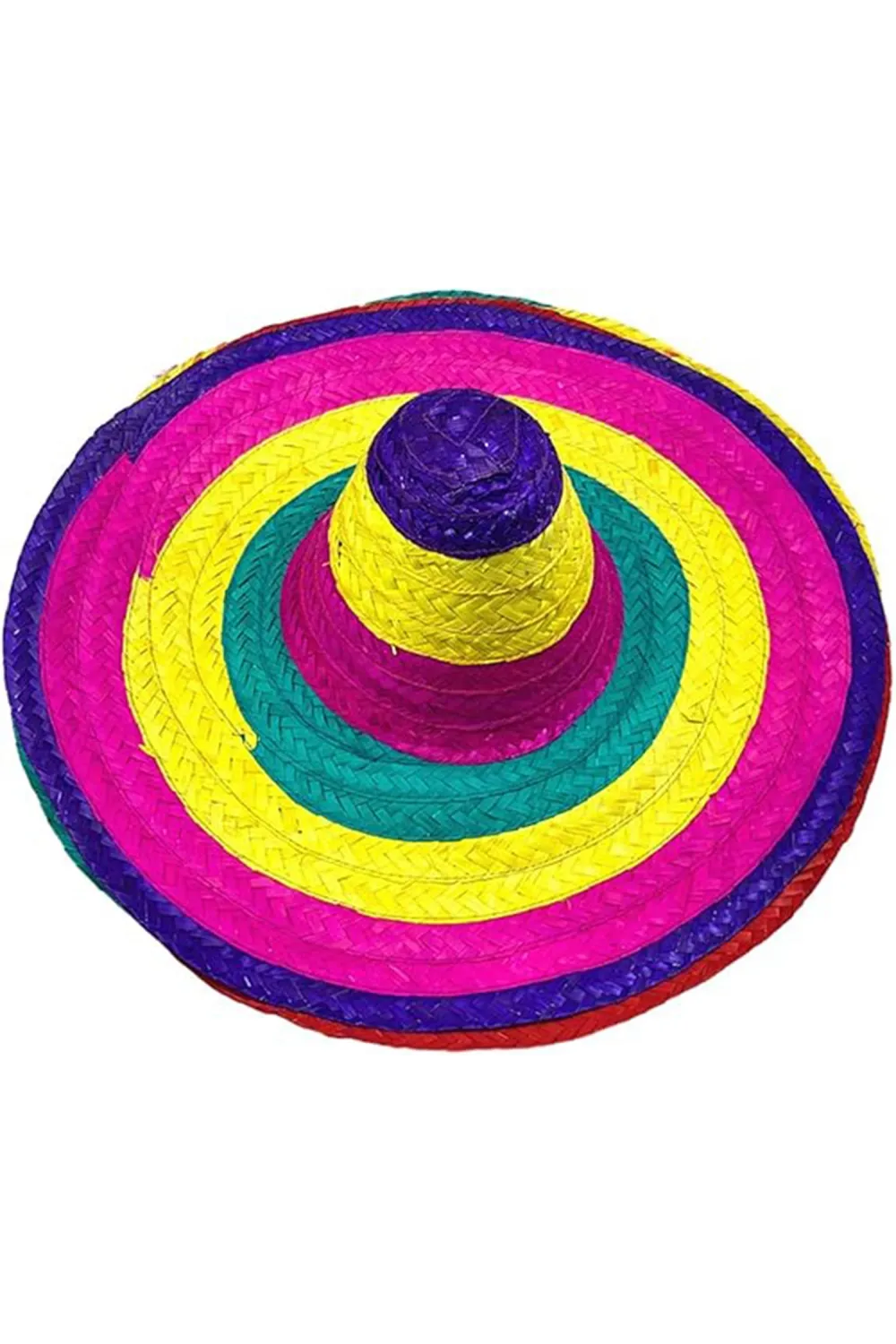 Sombrero Meksika Şapkası Renkli Örme Hasır Yetişkin Boy