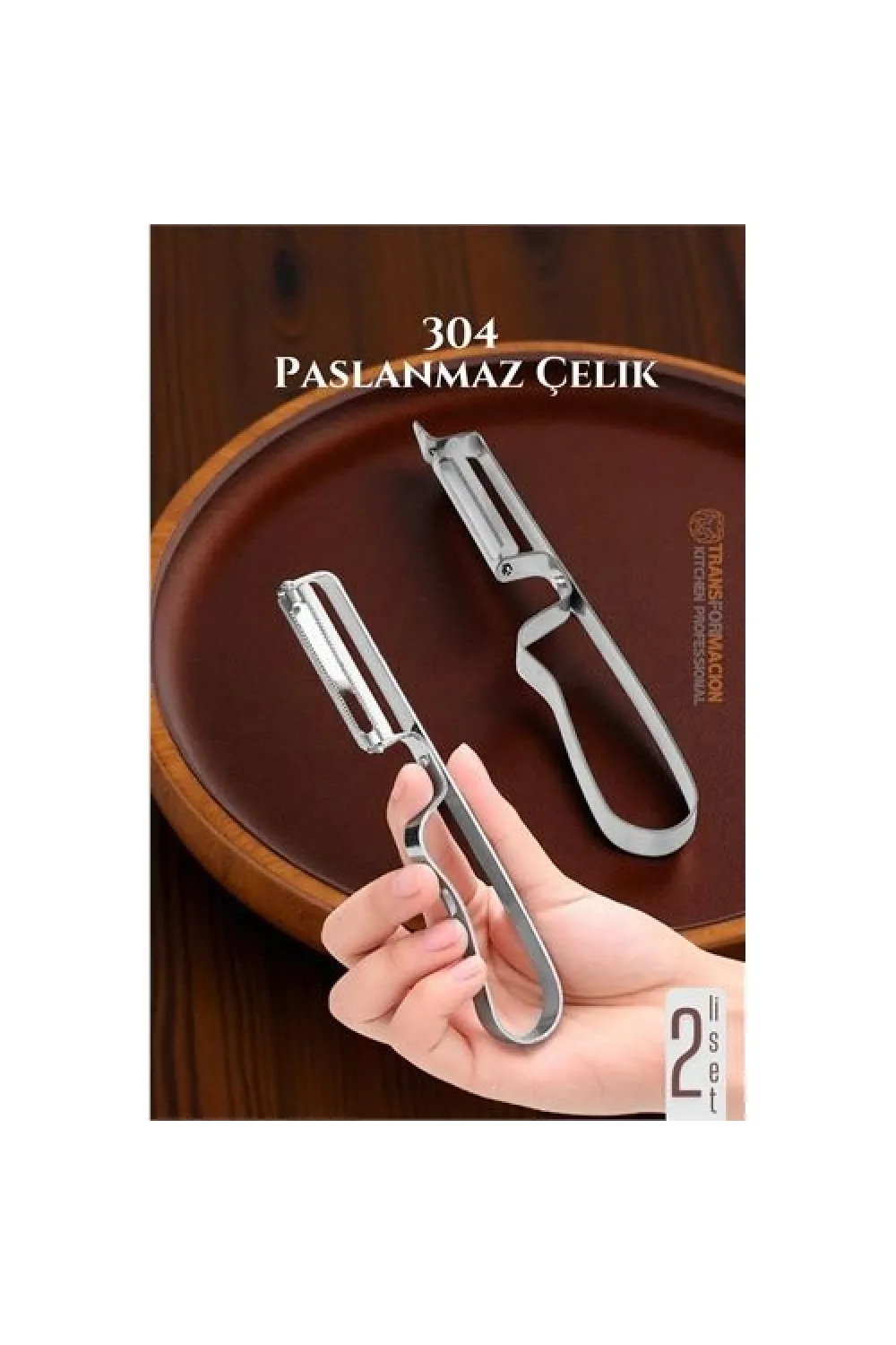 Soyacak Seti- Sebze Soyacağı Profesyonel Paslanmaz Çelik 2 li SET 722013