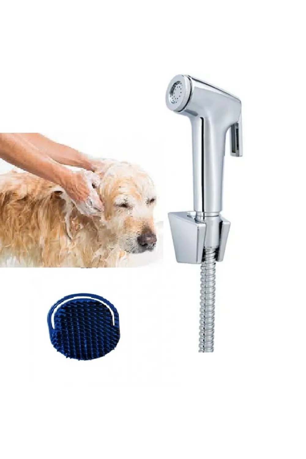 Sprey El Duşu Kedi Köpek Yıkama Tabancası Seti ve Kedi Köpek Yıkama Tarağı