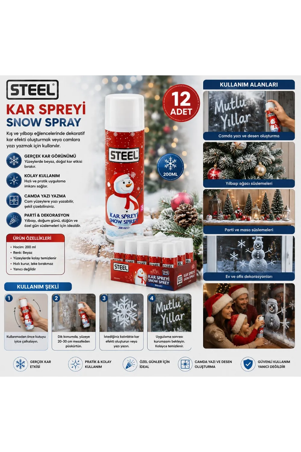 Steel Max Kar Spreyi 200ml*12x8