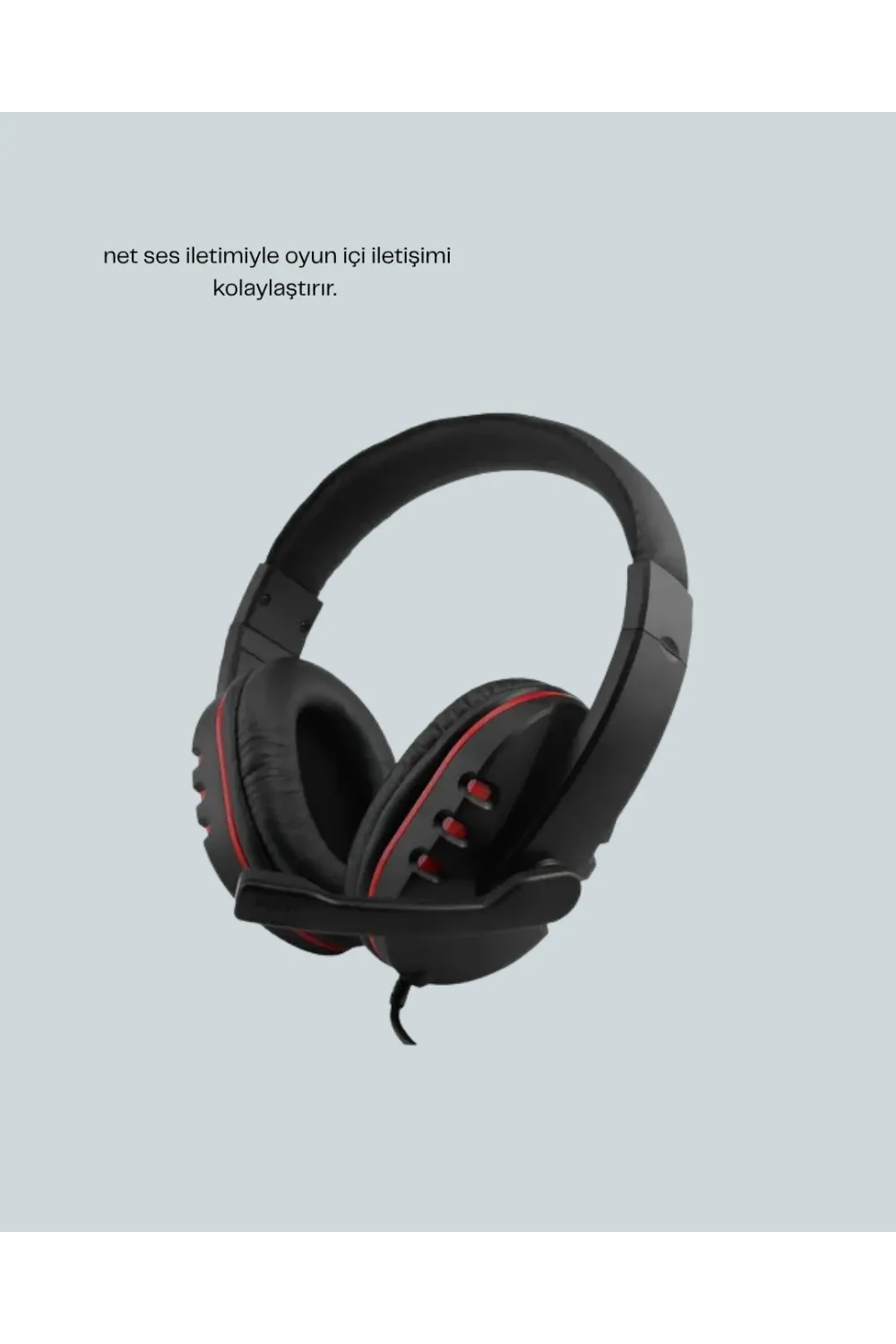 Stereo Kırmızıkulaklığı Yumuşak Pedli Mikrofonlu