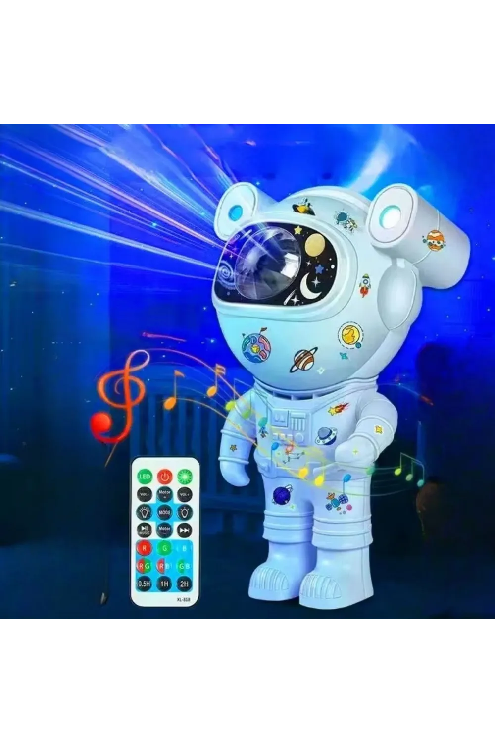 Stickerlı ,Kumandalı ASTRONOT Model Gece Lambası
