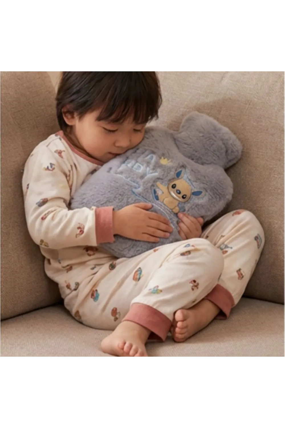 Stitch Figürlü Gri Peluş Sıcak Su Torbası 1 Litre