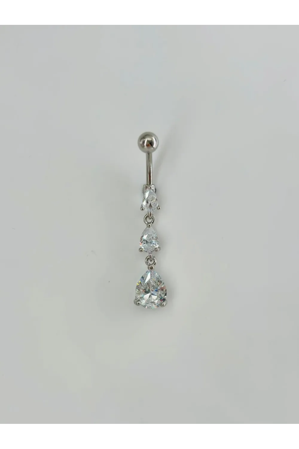 Su Damlası Detaylı Sallantılı Göbek Piercing - Pg0062