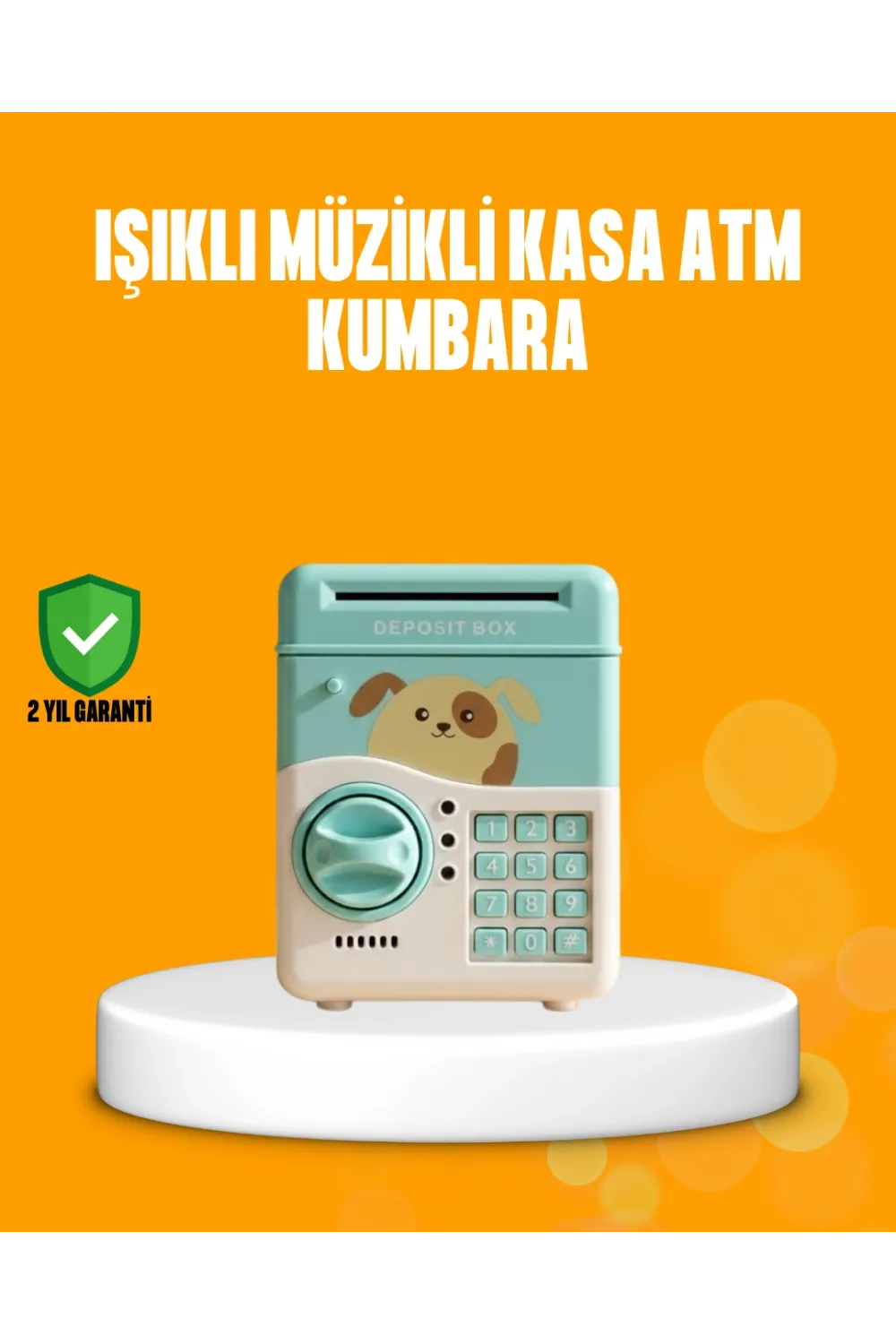 Su Yeşili Atm Kasa Görünümlü Elektronik Şifreli Çocuk Kumbarası