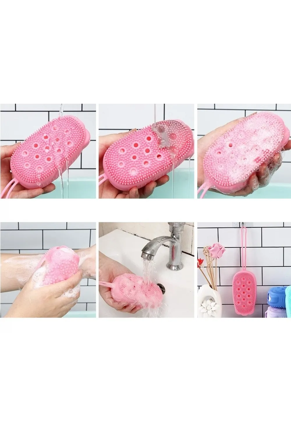Süngerli Silikon Banyo Kesesi