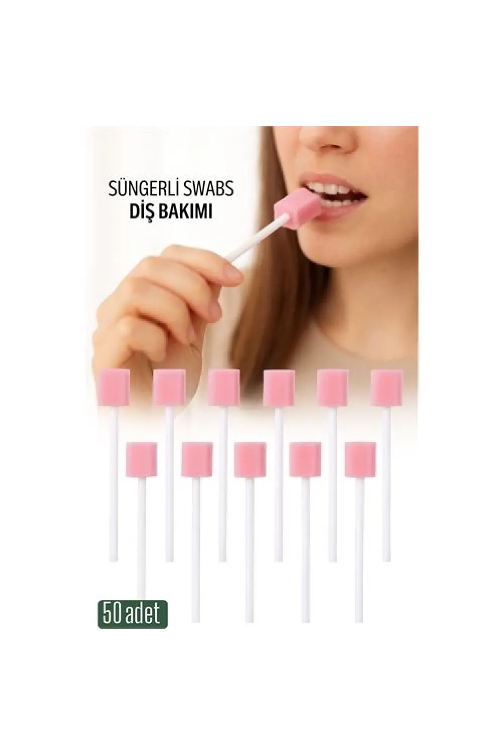 Süngerli Swab - Ağız ve Diş Bakım Çubuğu - 50 Adet 722088