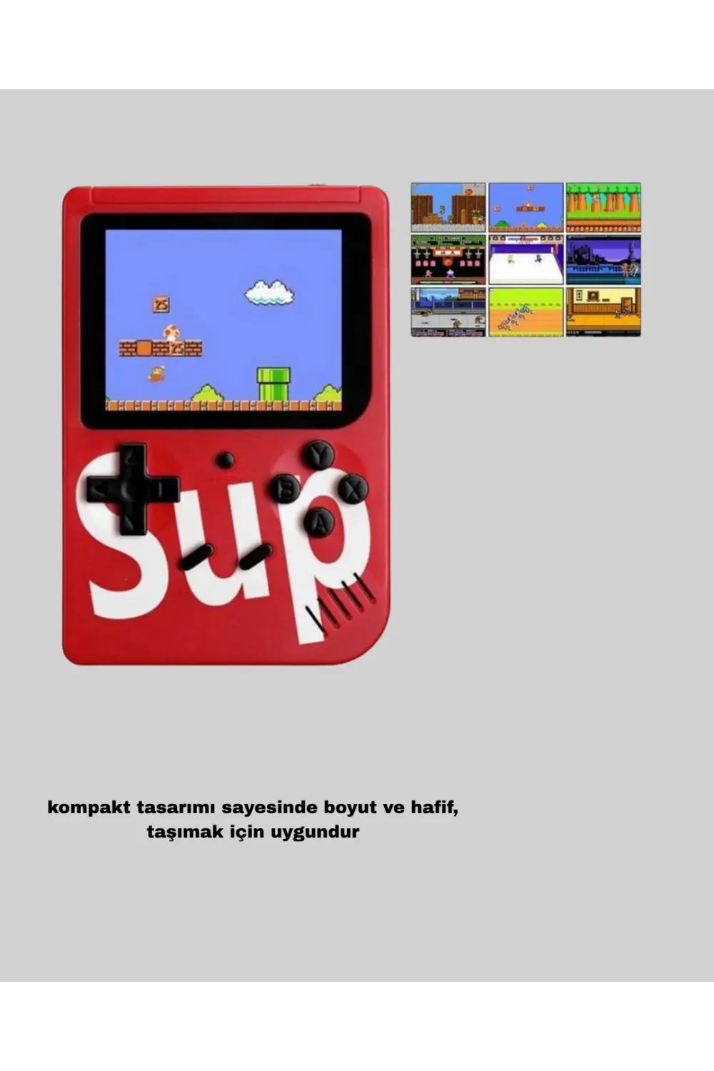 Sup Retro El Konsolu – 500 Oyun, Tv Bağlantılı, 3 İnç Ekranlı Şarjlı Mini Atari