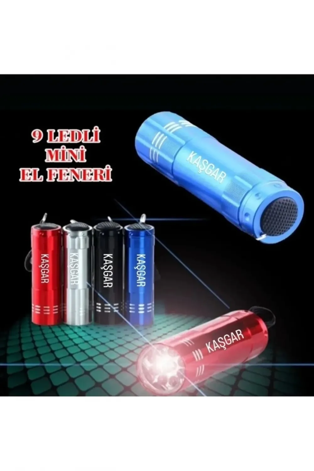 Süper Parlak 9 Ledli Metal Mini El Feneri