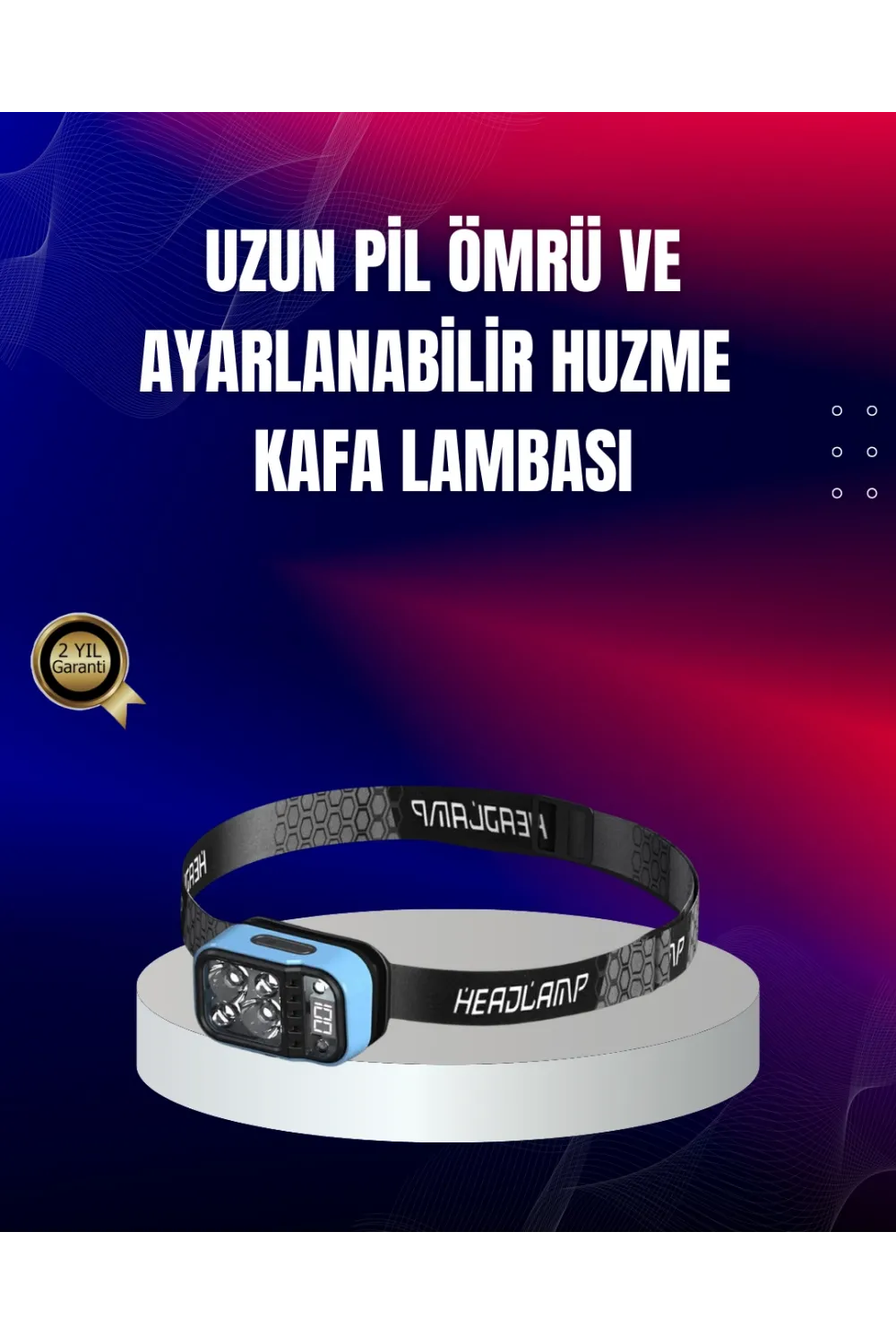 Süper Parlak Led Kafa Feneri 3 Renk 53 Mod Type C Şarjlı