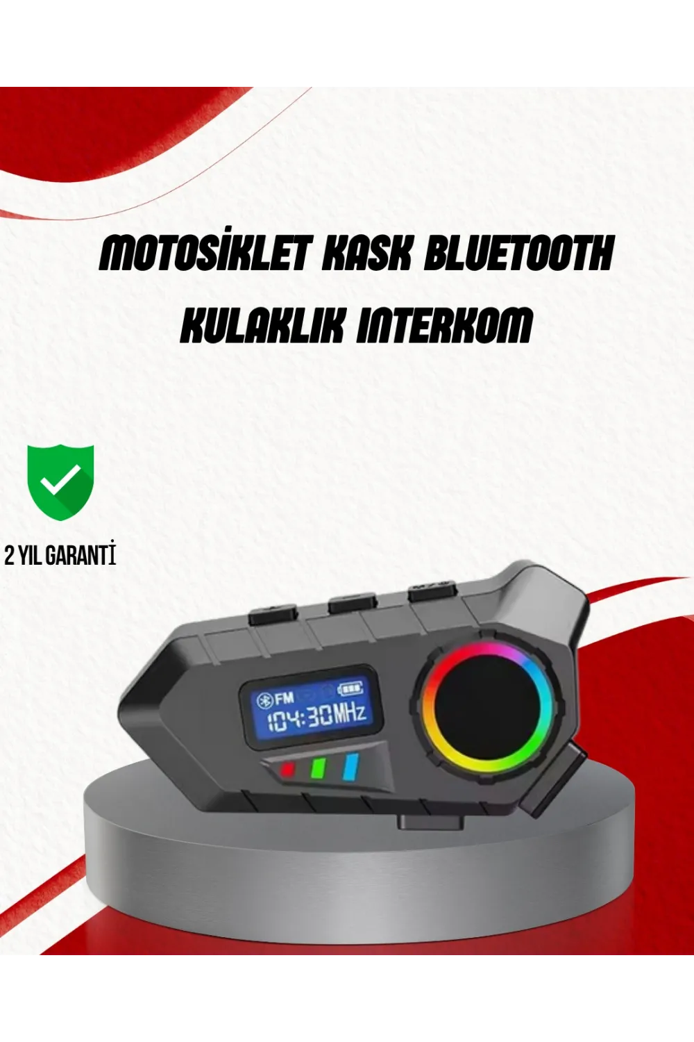 Suya Dayanıklı Bluetooth  İnterkom 5.4 Hoparlör 500mah Batarya Ve Fm Radyo Özellikli