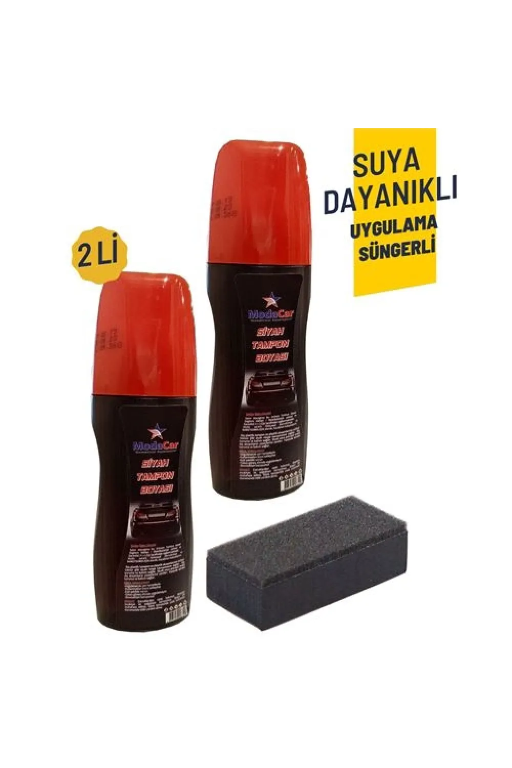 Suya Dayanıklı Siyah Tampon Boyası Uygulama Süngerli