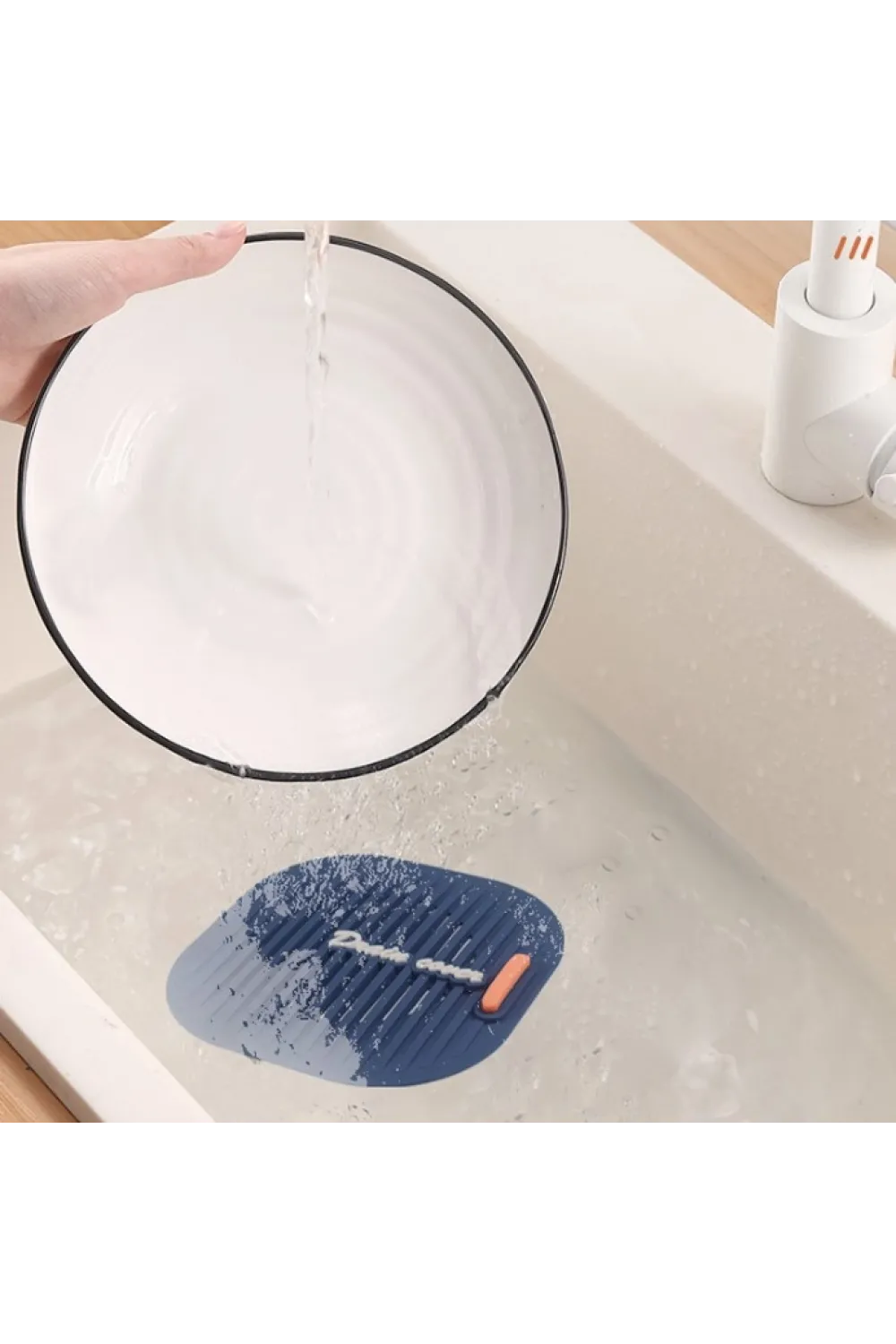 Süzgeçli Lavabo Gider Koruyucu Mat Gri