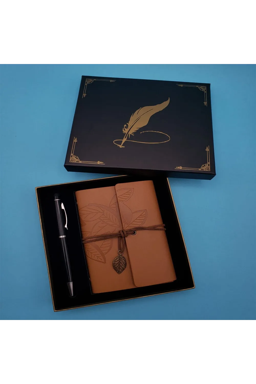 Taba Deri Defter ve Kalem Set