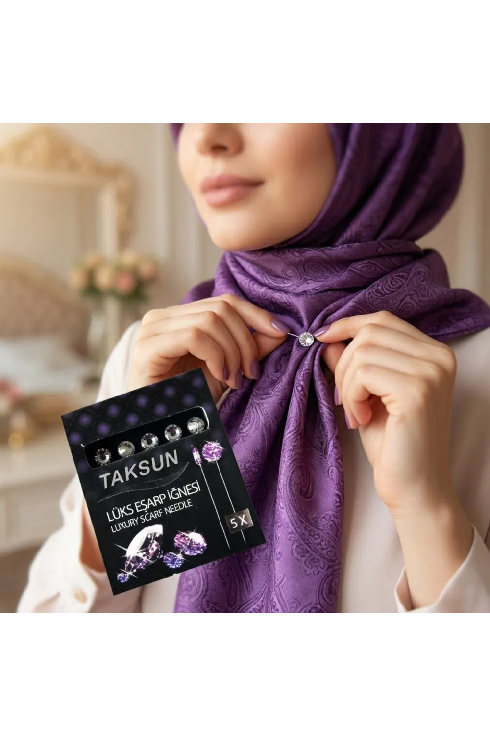 Taksun 5 Pcs Siyah Lux Başörtü Ve Eşarp Iğnesi IEG6TDC