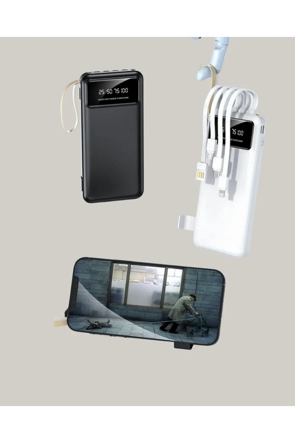 Taşınabilir 20.000 Mah Hızlı Şarj Powerbank 4 Çıkışlı