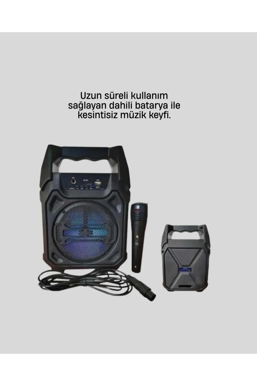 Taşınabilir 6.5” Bluetooth Hoparlör Usb Tf Kart Mikrofonlu Şarjlı Sistem