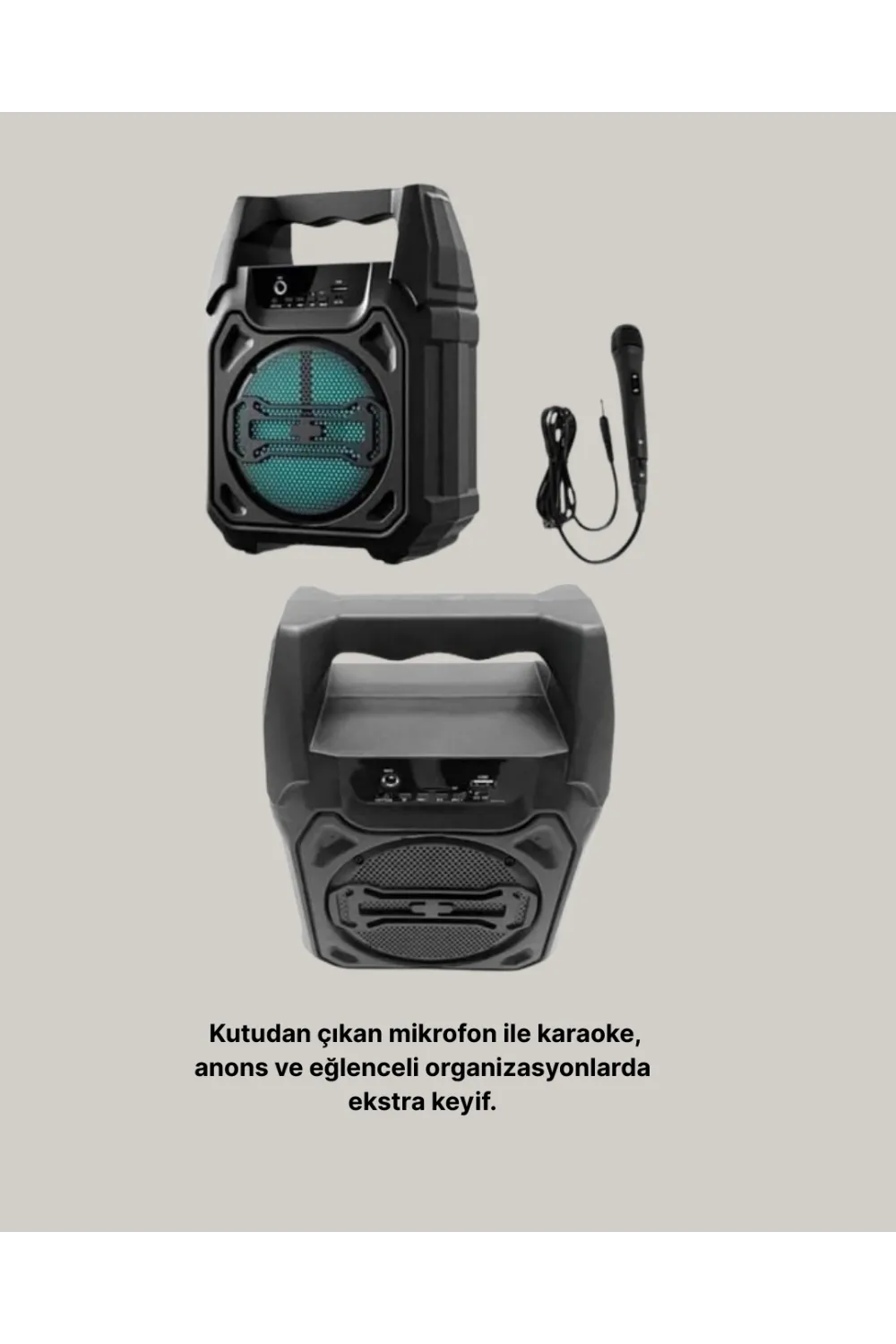 Taşınabilir 6.5” Bluetooth Hoparlör Usb Tf Kart Mikrofonlu Şarjlı Sistem