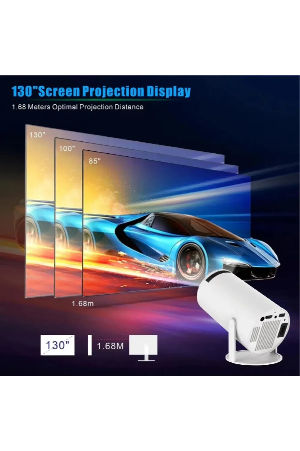 Taşınabilir Android TV Özellikli Projeksiyon