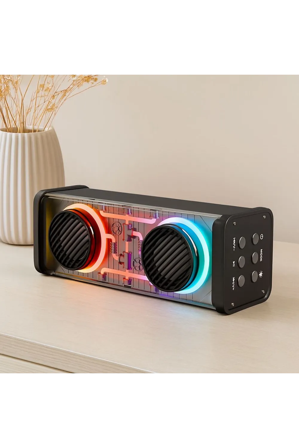 Taşınabilir Bluetooth Hoparlör 20W USB Şarjlı Işıklı