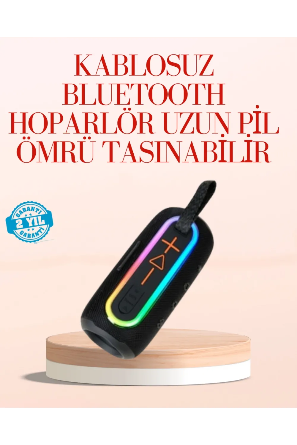Taşınabilir Bluetooth Hoparlör Kırmızı Ip67 Su Geçirmez