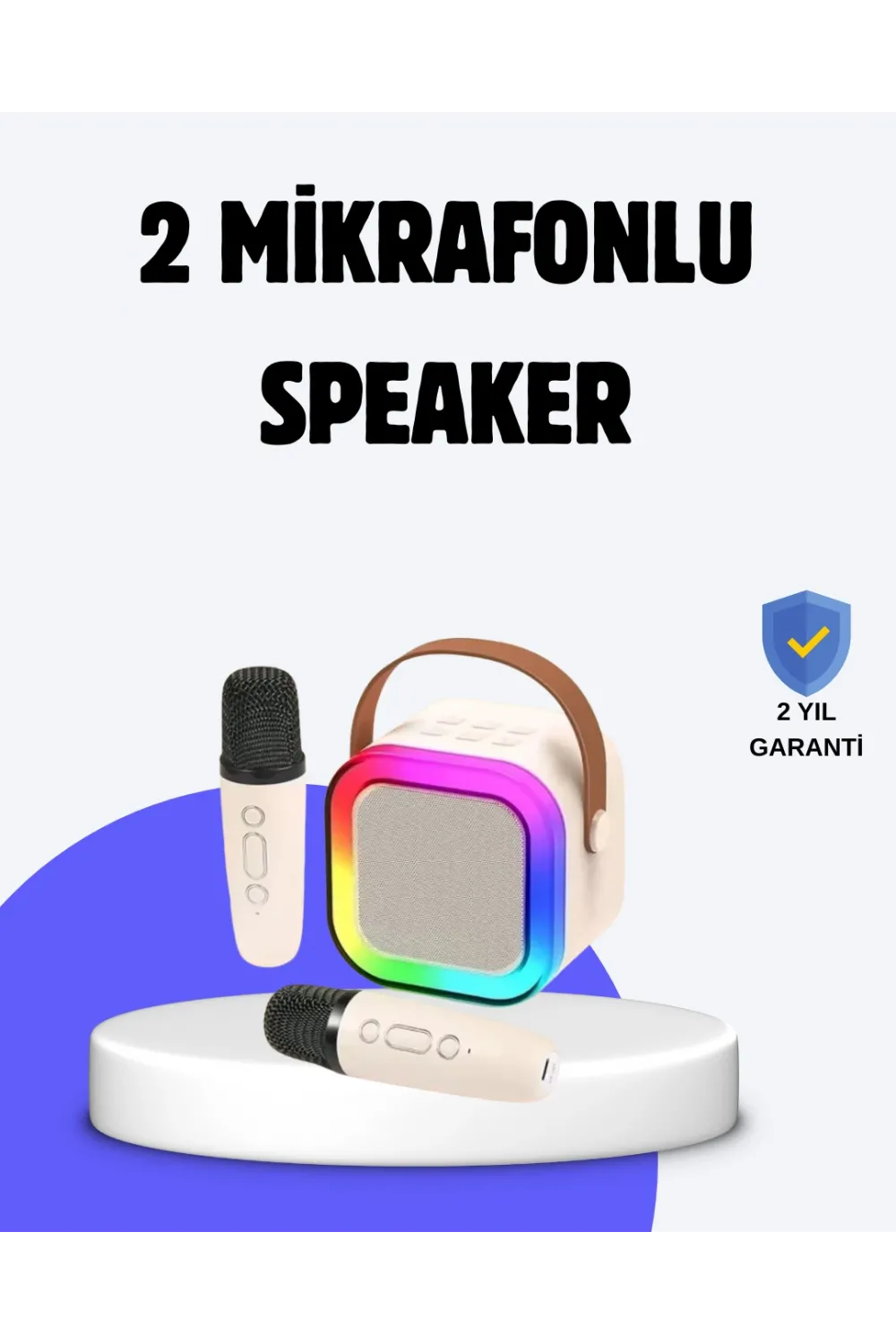 Taşınabilir Bluetooth Karaoke Hoparlör – 2400 Mah Batarya