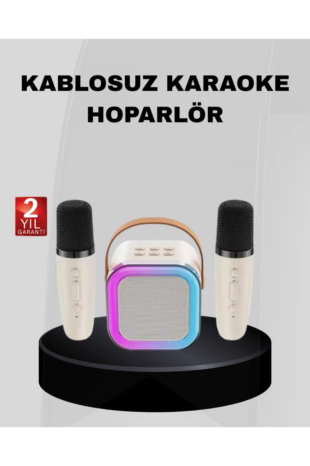 Taşınabilir Karaoke Hoparlör Bluetooth 5.0 Ve Çift Mikrofonlu