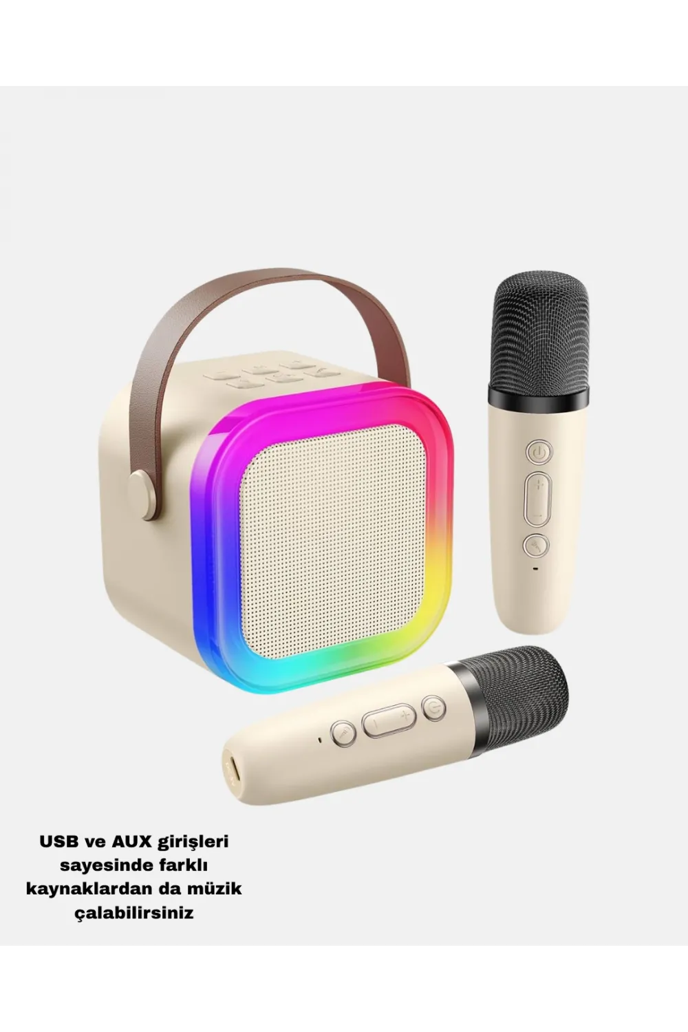 Taşınabilir Karaoke Hoparlör Bluetooth 5.0 Ve Çift Mikrofonlu